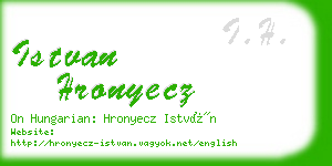 istvan hronyecz business card